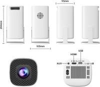 Mini proyector portátil 4K WiFi 6 BT 5,2 Proyector portátil actualizado Full HD compatible con teléfono/PC/TV/HDMI/portátil Auto Keystone Home Theater Rotación de 180 ° - details 0
