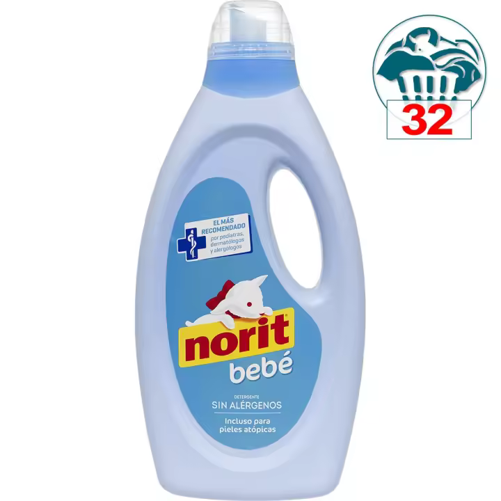 NORIT Bebé detergente prendas delicadas para ropa de bebé botella 32 dosis - 1