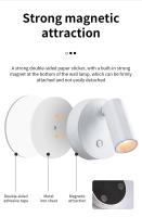 2Pcs Luz De Pared LED Recargable Por USB Magnética Sin Cable Para Dormitorio Lámpara De Lectura Sin Perforar Moderna Y Ergonómica Para Habitación Estudio Baño - details 6