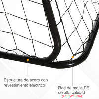 HOMCOM Portería de Fútbol Puerta de Fútbol con Soporte de Metal Lona de Precisión y Red para Entrenamiento de Fútbol en Jardín Aire Libre 240x88x174 cm Blanco - details 4