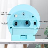 Despertador silencioso de animales con luz nocturna para niños,Despertador infantil simpático estampado ,Despertador analógico de cuarzo sin tic-tacBonito Reloj de escritorio,Decoración del hogar (osito,conejo y zorro) - details 5