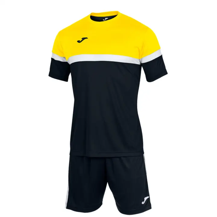JOMA conjunto para niño camiseta pantalón SET DANUBIO NEGRO AMARILLO 102857.109 JR  LIGERO FRESCO FACIL LAVADO SECADO RAPIDO - 1