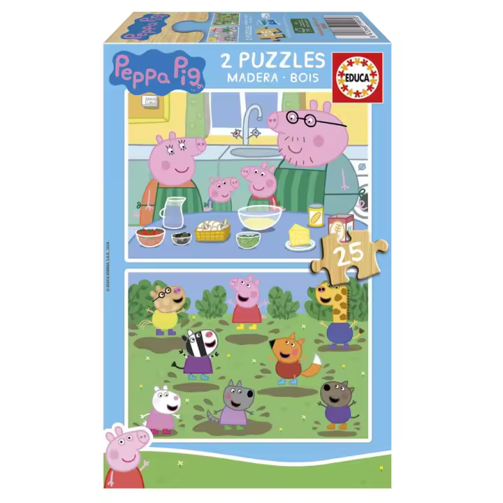 Puzzle de madera 2X25 piezas Peppa Pig (Educa 19995) - 1