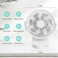 Ventilador De Escritorio Recargable USB Con Clip 360° Rotativo 2 En 1 Vertical Y Clip Mini Ventilador De Escritorio USB Poderado - details 1