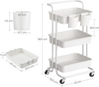 Carro con Ruedas Multiusos Maxell Power CE - Almacenamiento Práctico y Fácil de Desplazar - 3 Niveles de Carga - Capacidad de 10 kg - Fácil Montaje - details 4