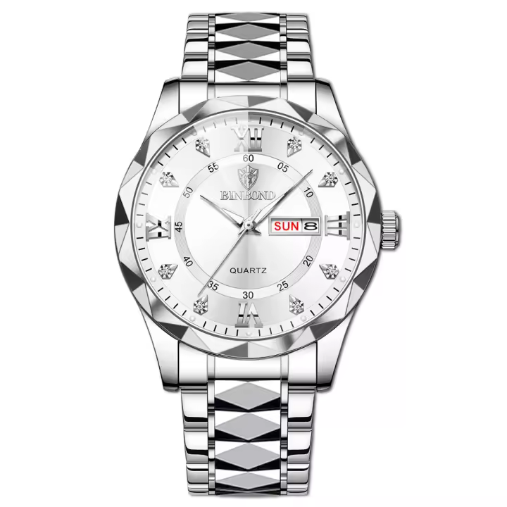Reloj De Hombre BINBOND Lujo Resistente Al Agua Con Luminiscencia Fecha Día De La Semana Acero Inoxidable Quart Reloj Masculino - 1