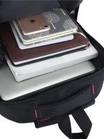 Mochila De Cuero PU Grande Capacidad Color Sólido Y Ligera Para Hombres Y Mujeres Estilo Casual Con Sujeción Por Cierre De Cremallera Sistema De Porte Curva Fisiológica - details 6