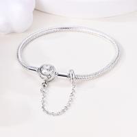 Pulsera De Plata Esterlina 925 Para Mujer Con Encantos De Corazón Llave Clover De Cuatro Hojas Cadena De Serpiente Pulsera Original DIY Joyería - details 21