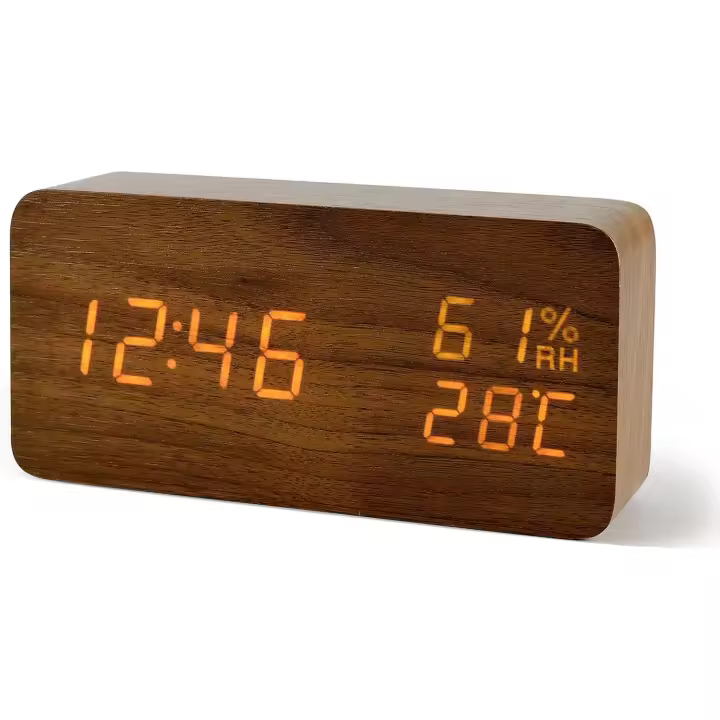 Despertador LED de Madera, moderno Reloj de Mesa. - 1
