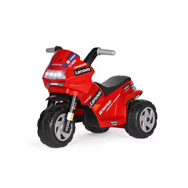 Peg Perego Ducati Mini EVO Moto Eléctrica para Niños - Batería Recargable - Luces y Sonidos Realistas - 1