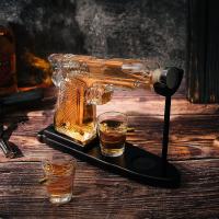 Gifts For Men Dad Whiskey Decanter Set 9 Oz With Two 2 Oz Glasses, Pistol Gun Unique Birthday Gift Ideas Daughter Son, Home Bar Gifts, Drinking Access - details 1