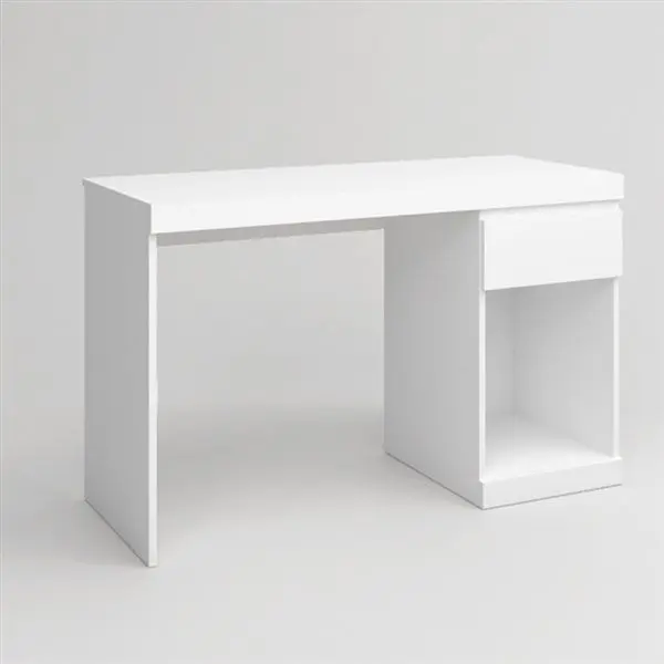 Escritorio Boro 1 cajón + hueco blanco mate 120x50 cm - 1