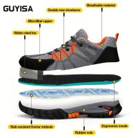 Zapatos de seguridad para hombre, zapatillas de trabajo indestructibles antigolpes, botas protectoras de malla transpirable - details 1