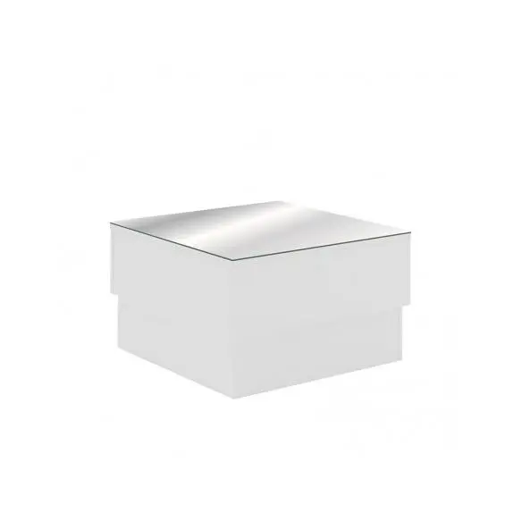 Momma Home MOMMA HOME Mesa Centro TYRPA Blanca con Vidrio Espejo 60x60x35 Cm - Hogar - 1