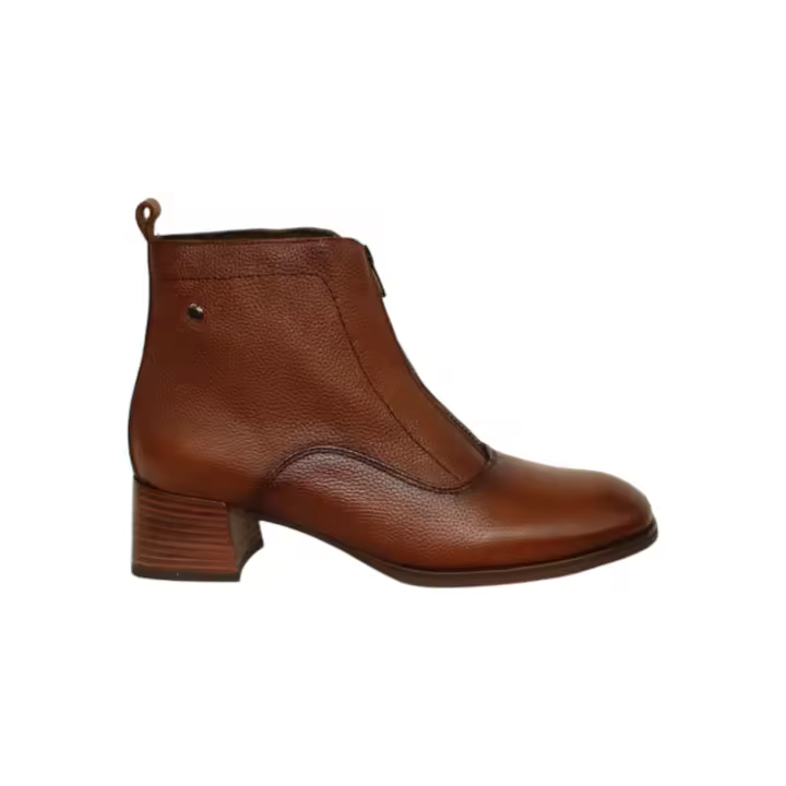 botin tacón 4 con cremallera central piso goma flexible - 1
