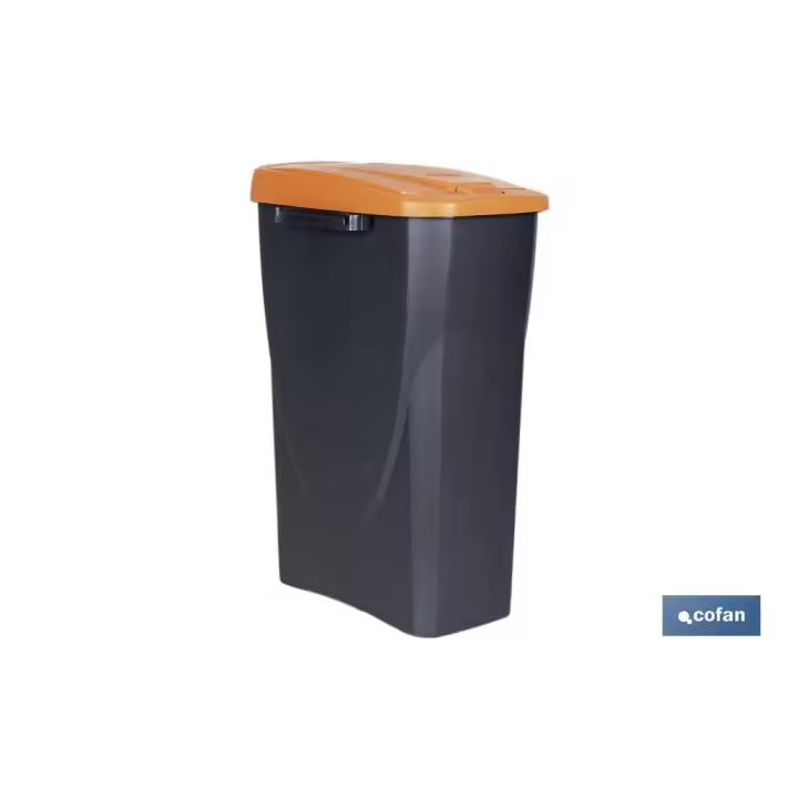 Cubo de basura para reciclar 25 litros  color naranja 21.5 x 36 x 51 cm - 1