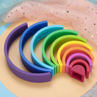 Juego De Bloques De Construcción Para Bebés 10Pcs/set En Forma De Arcoíris De Silicona BPA Libre Juguetes Educativos Montessori Para Masticar Y Aprender - details 15