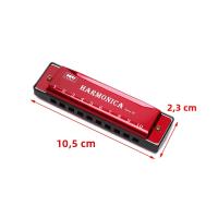 Harmonica De 10 Agujeros Organ Puzzle Instrumento Musical Para Principiantes Caja De Resina Material De Cobre Phosphor Bronze - details 3