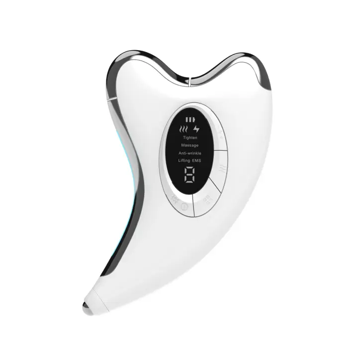 Herramientas faciales eléctricas Gua Sha - Herramienta para esculpir el rostro/dispositivo de elevación - Masajeador con calor, vibración y luz roja, antienvejecimiento y antiarrugas, hinchazón, papada, alivio de la tensión - 1