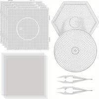 Tablero De Fusibles De Plástico Transparente De 5mm Con Pegatinas Y Tijeras De Blanco Para DIY Joyería Y Artesanía - details 0