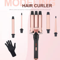 Rizador Pelo Ondas Plancha Ondas, [5 en 1] Rizador de Pelo con Temperatura Regulable, Cerámica Ondulador de Pelo Calentamiento Rápido Pinzas Rizadoras 3 Barriles con Barras Recambiable - details 2