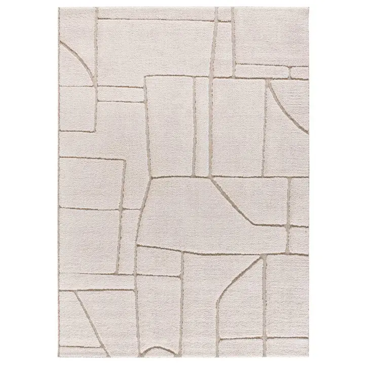 ATTICGO Alfombra de Interior de Estilo Escandinavo con relieve en Blanco - DIENA 40406 | 80X150, 120X170, 160X230 cm - 1
