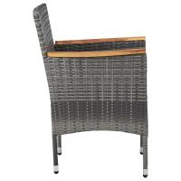 vidaXL Sillas de comedor de jardín 2 unidades ratán sintético gris - details 1