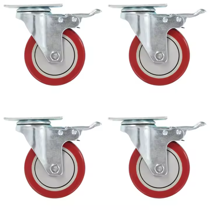 vidaXL Ruedas Giratorias con Frenos Dobles con Diámetro 100mm Materiales Cantidad 4 unidades,  8 unidades,  12 unidades y mas - 1