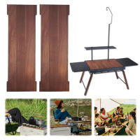 2Pcs Tabla De Camping Multifuncional Unitaria Portátil Tablero De Extensión Para Mesa De Camping IGT Tablero De Comida Para Exteriores Color Madera - details 12
