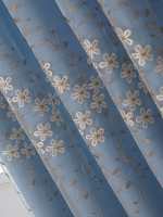 Cortinas De Blackout Estilo Countryside Con Estampado De Plantas Panel Medio Blackout Azul Para Sala De Estar Y Dormitorio - details 5
