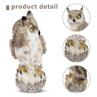 Pájaro espantapájaros Fake búho de Cuernos Repelente Jardín patio protector decoración insulina ornamento - details 2