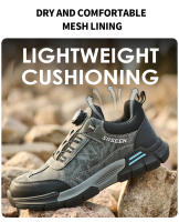 Zapatos De Seguridad Para Hombre Con Punta De Acero Antipinchazos Antideslizantes Y Antiprensión Suela De Goma Moda Trabajo Industrial - details 13