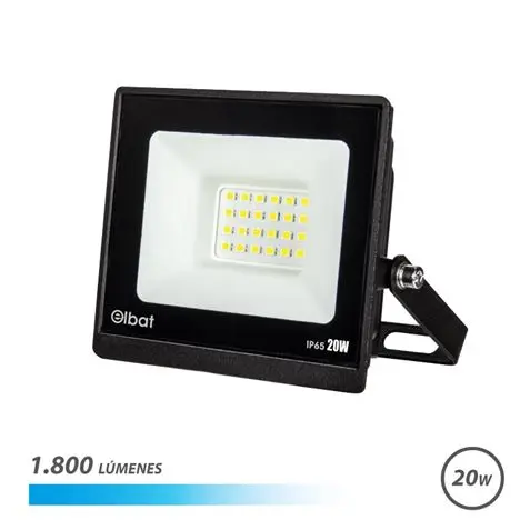 Elbat foco led serie super slim 20w - 1800 lumenes - 6500k luz fria - ip65 para uso en exterior - 1