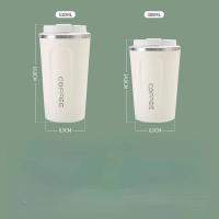 Taza Térmica De Acero Inoxidable 380/510ml Para Viaje Y Oficina Termo Antigoteo Con Capacidad Grande Y Estilo De Negocios - details 6