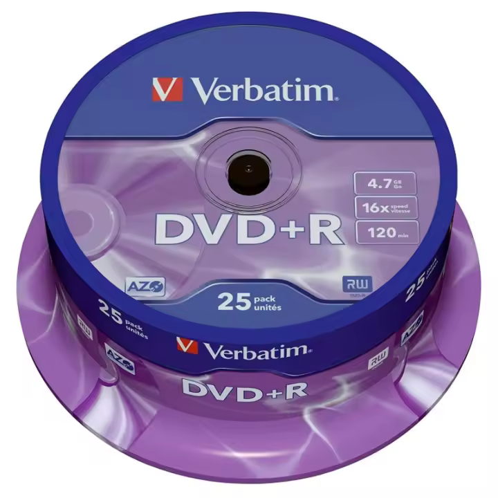 Tarrina Verbatim Dvd+r 16x Tarrina 25 Discos Mod. 43500 - 1