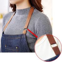 2 x Denim Jean ajustable cocina delantal con grandes bolsillos para mujeres hombres para cocinar barbacoa parrilla café camarero chef delantal - details 3