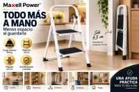 Escalera Plegable de Acero de 2 Peldaños Maxell Power, Carga Máxima 150 kg, Pasamanos y Patas Antideslizantes, Plegado Compacto de 4,5 cm, para Cocina, Hogar, Armarios, Despensa y Limpieza en el Hogar - details 8