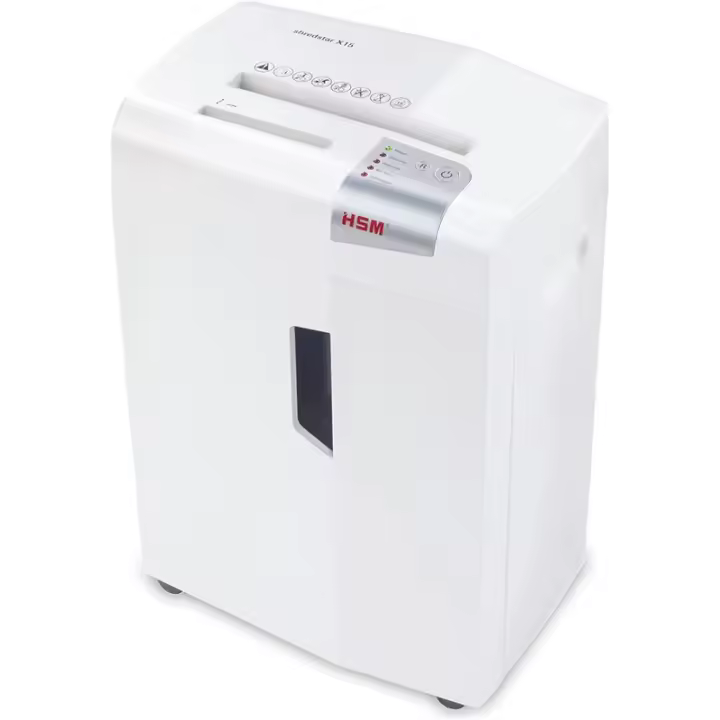 HSM X15 triturador de papel Corte en partículas 57 dB 23 cm Plata, Blanco - 1