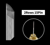 50pcs Desechables Y Estériles Microblading Agujas De Cejas 2 Filas 15Pins Maquillaje Permanente Tatuaje De Bordado - details 5
