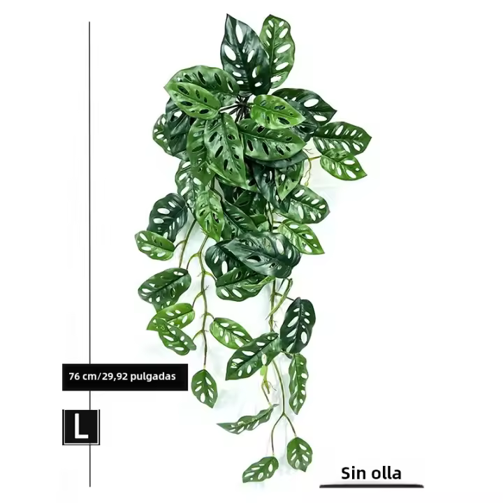 76cm Planta Artificial De Monstera Larga Hojas Verdes De Iva Colgante Para Decoración De Habitaciones Y Jardines Material Plástico - 1