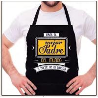 DELANTAL con frase para padres " Eres el Mejor Padre del Mundo y Parte de la Galaxia " REGALO DIA DEL PADRE. REGALO PAPÁ ABUELO - details 0