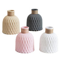 Vaso De Plástico Para Flores Estilo Nórdico Moderno 1PC Ondas De Agua Ornamento De Mesa Para Sala De Estar Decoración Del Hogar - details 7