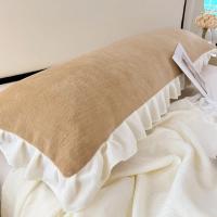Funda De Almohada De Talla Grande De Poliéster 100% Con Volante De Encaje Para Doble Calidez De Algodón Flannel Para Pareja En Invierno 45x180cm - details 8