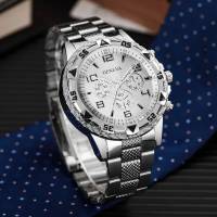 Reloj De Negocios Para Hombre Moda Lujo Dial Grande 2PCS Reloj De Cuarzo Sin Caja Material De Correa Aluminio Marcadores Arábigos Estilo Casual - details 9
