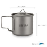 Lixada Taza De Agua Ultraligera De Titanio Con Manija Plegable Para Exteriores 300/350/550/650ml/750ml Ideal Para Picnics Y Uso En La Mesa - details 17