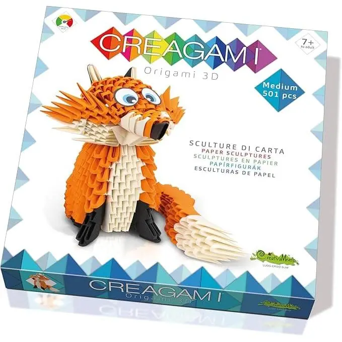 Creagami zorro - Origami 3D de 501 piezas - A partir de 7 años - ideal para el desarrollo de las funciones cognitivas básicas y avanzadas - fortaleza la concentración en sus 4 variantes - Fabricado por Oxford y CreativaMente - 1