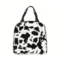 Bolsa De Almuerzo a Prueba De Calor Con Estampado De Vaca Reutilizable Para Camping Picnics Y Salidas a La Playa Diseño Negro Y Blanco Oxford Resistente - details 2