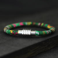Nuevo Pulsera Minimalista De Hilo Para Hombre Joyería De Playa Bohemia Accesorios Éticos Pulsera De Cuerda Regalo Para Él Material COTON Metálico Tipo De Cadena De Cuerda Clavija Magnética Estilo Geométrico - details 3