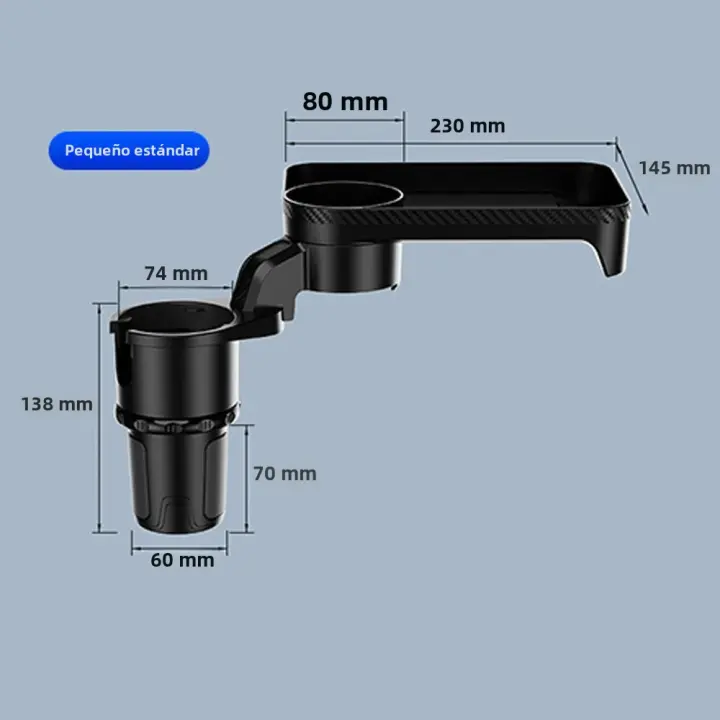 Soporte De Taza Para Coche Con Bandeja Ajustable Y Giratorio De 360 Grados Multifuncional Expansor De Mesa Para Comer En Coche - 1
