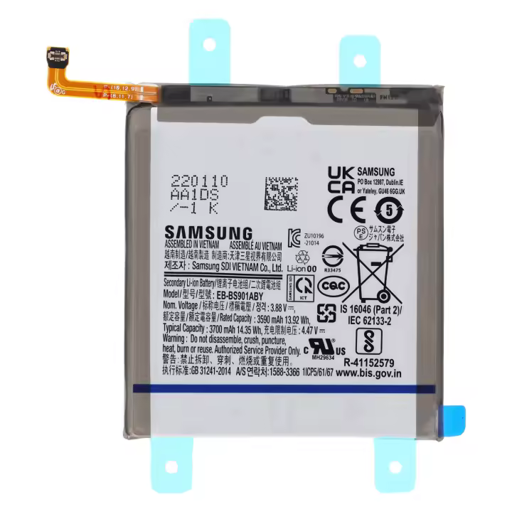 Batería Original Samsung EB-BS901ABY para Samsung Galaxy S22 5G - Capacidad 3590 Mah - 1